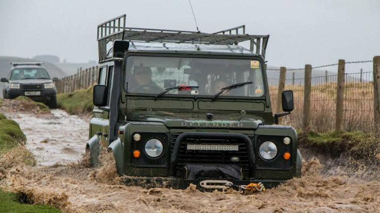 Defender off road driving